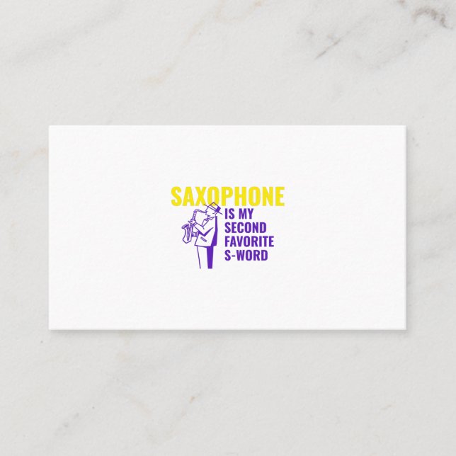 Carte De Visite Homme avec saxophone (Devant)