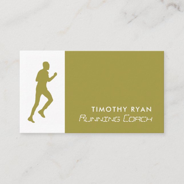 Carte De Visite Homme Coureur, Athlétisme sportif, entraîneur spor (Devant)