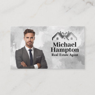 Carte De Visite Homme d'affaires en costume   Logo immobilier