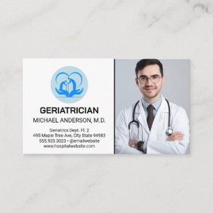 Carte De Visite Homme Docteur en manteau de laboratoire   Geriatri