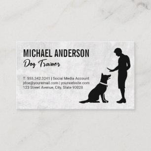 Carte De Visite Homme Entraînement chien