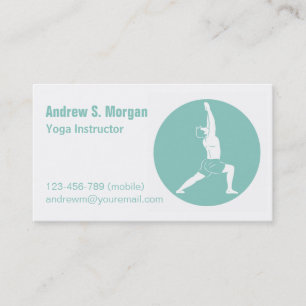 Carte De Visite Homme Guerrier Pose Homme Yoga Instructeur