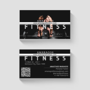 Carte De Visite Homme Poids Fitness Noir Blanc