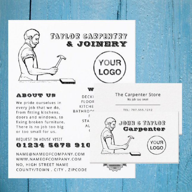 Carte De Visite Homme vintage, menuiserie, charpentier (Créateur téléchargé)