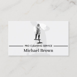 Carte De Visite Hommes Gris Nettoyage Professionnel Concierge Entr