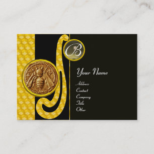 CARTE DE VISITE HONEY BEE, BEEKEEPER APIARIST MONOGRAMME