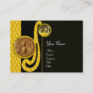 CARTE DE VISITE HONEY BEE, BEEKEEPER APIARIST MONOGRAMME