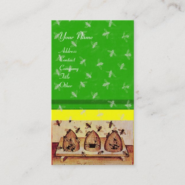 Carte De Visite HONEY BEE, MAINTIEN DE L'OEUVRE, vert (Devant)