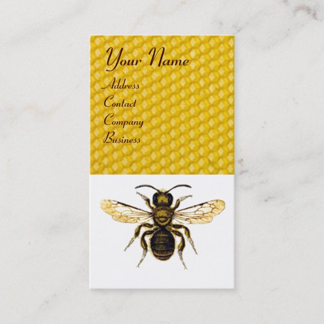 Carte De Visite HONEY BEE RED BEEKEEPER, Aiguille (Devant)