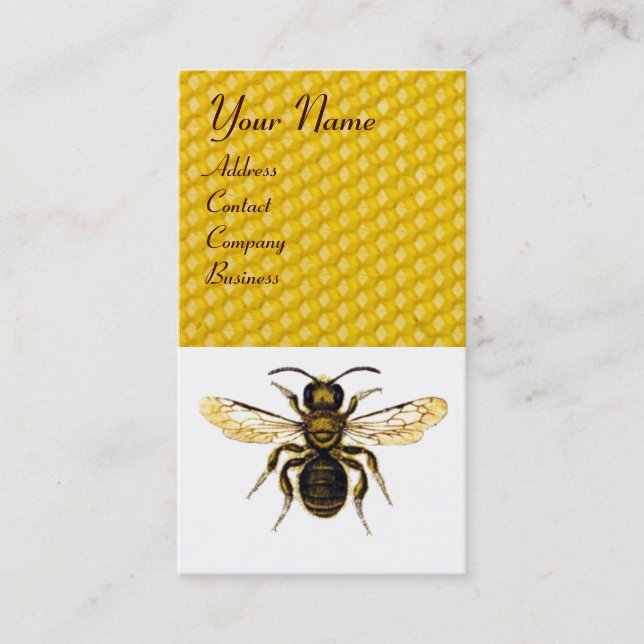 Carte De Visite HONEY BEE RED WAX SEAL MONOGRAM BEEKEEPER, Oreille (Devant)