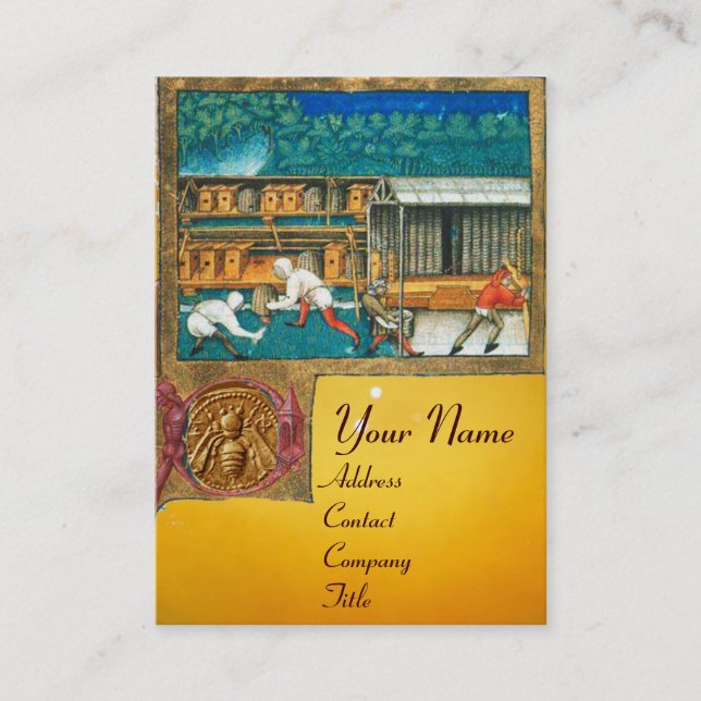 Carte De Visite HONEY BEE SCEAU DE CIRE, VENTE D'OEUVRE/apiculture (Devant)