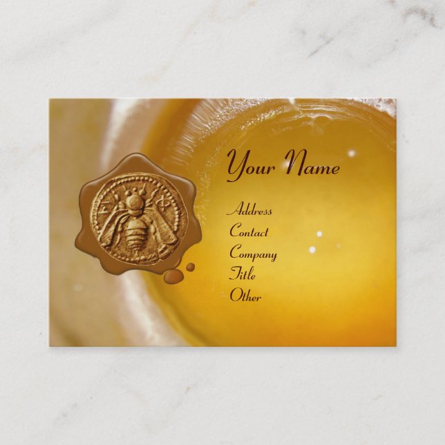 CARTE DE VISITE HONEY BEE WAX SEAL, BEEKEEPER APIARIST (Devant)