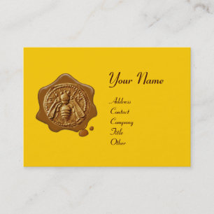 CARTE DE VISITE HONEY BEE WAX SEAL, BEEKEEPER APIARIST