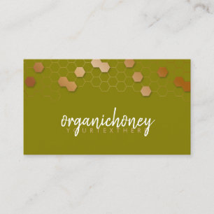 Carte De Visite Honeypeb Bee Farm Apiary Green Gold