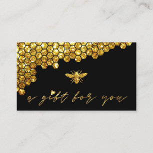 Carte De Visite honeypeb faux or parties scintillant abeille certi