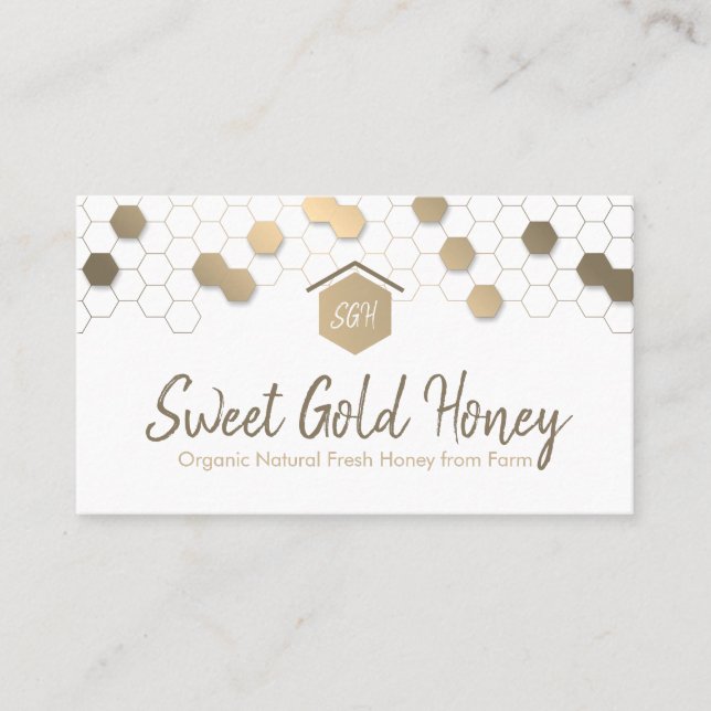 Carte De Visite Honeypeb Gold Home Immobilier (Devant)