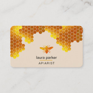 Carte De Visite Honeypeb Honey Bee Apirarist Hexagons Beekeepons