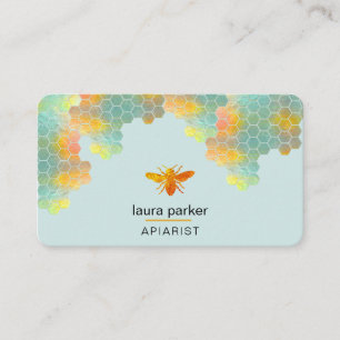 Carte De Visite Honeypeb Honey Bee Apirarist Hexagons Beekeepons