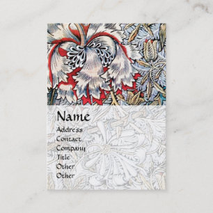 Carte De Visite HONEYSUCKLE, rouge rose blanc