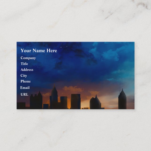 CARTE DE VISITE HORIZON D'ATLANTA LA GÉORGIE (Devant)