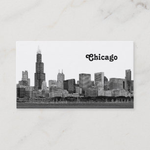 Carte De Visite Horizon de Chicago gravé à l'eau-forte