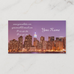 Carte De Visite Horizon de Manhattan la nuit, New York City