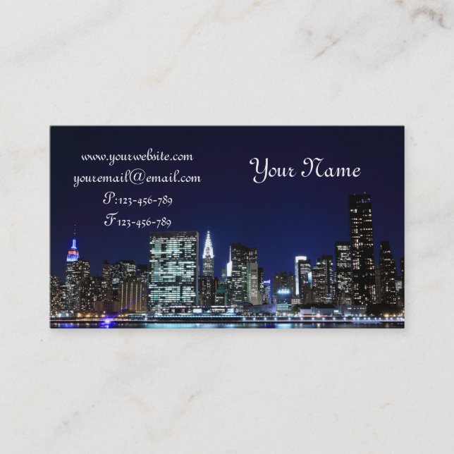 Carte De Visite Horizon de Midtown Manhattan, New York City (Devant)