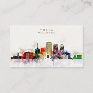 Carte De Visite Horizon de Tulsa d'aquarelle