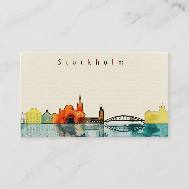 Carte De Visite Horizon de ville de Stockholm (Devant)