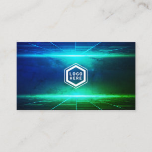 Carte De Visite Horizon futuriste Texture claire et bleue