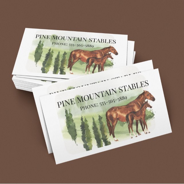 Carte De Visite Horse Aquarelle Écurie Écurie Ouest (Créateur téléchargé)