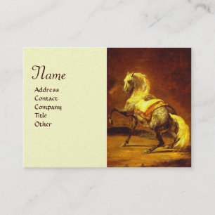 Carte De Visite HORSE GRIS BROUILLÉ Monogramme Or Papier métalliqu