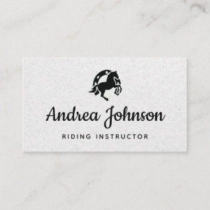 Carte De Visite Horse Horseshoe Gris Kraft moniteur d'équitation p