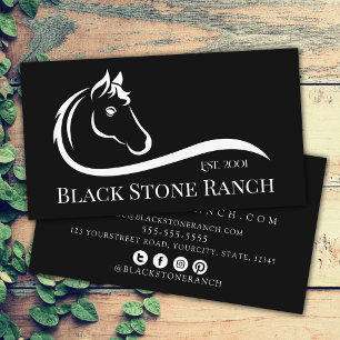 Carte De Visite Horse ranch logo equestrian stable branding
