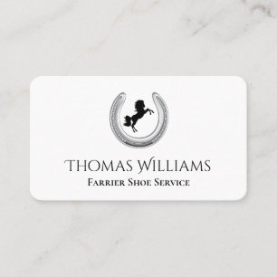 Carte De Visite Horseshoe Horse Logo Equestrian Farrier Service