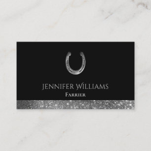 Carte De Visite Horseshoe Parties scintillant Equestrian Horse Far