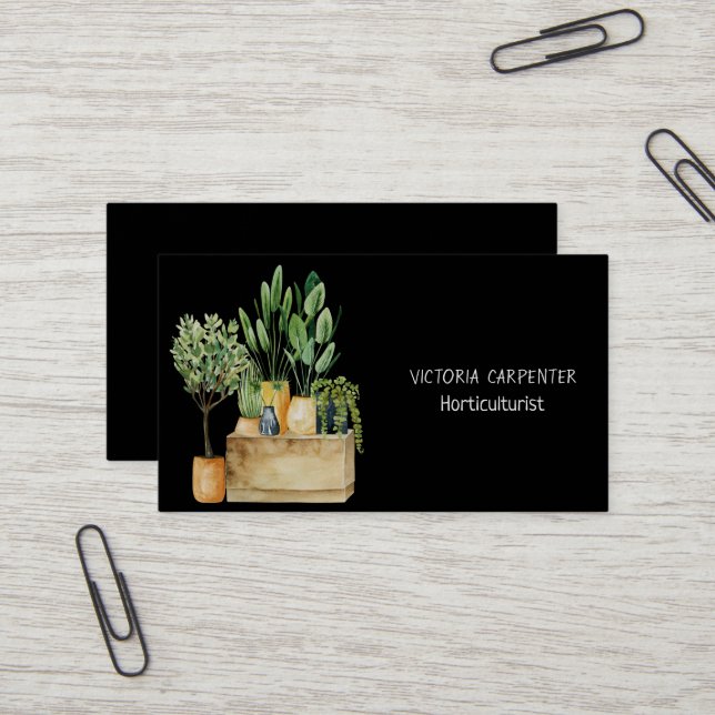 Carte De Visite Horticulteur Plantes verts (Devant/Arrière en situation)