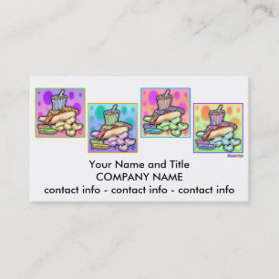 Carte de visite - Hot Dog Pop Art avec des frites 