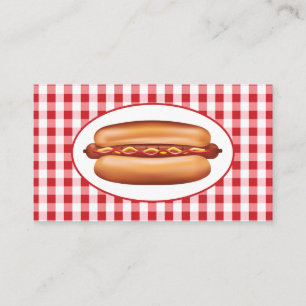 Carte De Visite Hot Dog Pour Restauration Rapide Diner, Stand Ou R