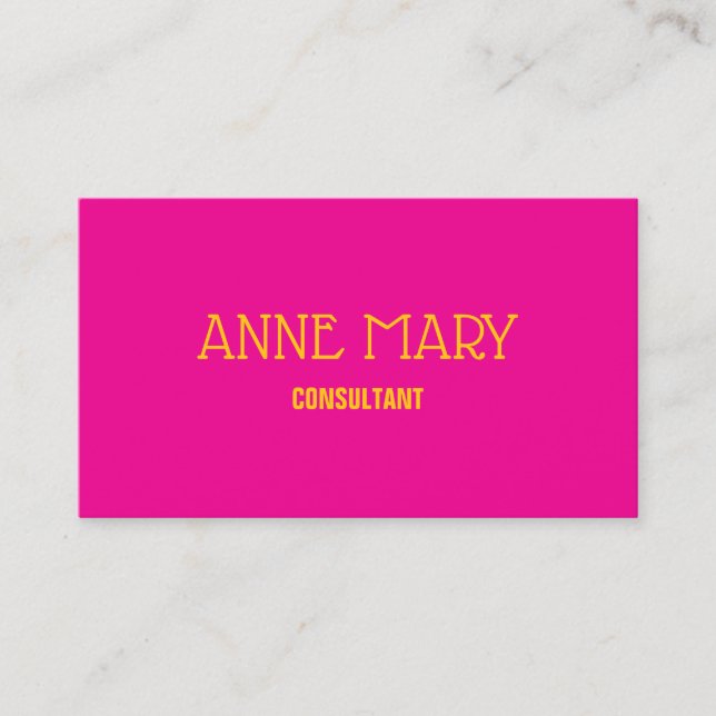Carte De Visite Hot Pink Orange Modern Professtional Trendy Girly (Devant)