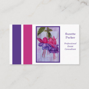 Carte De Visite Hot Pink Purple Fuchsia Flower Planificateur d'évé