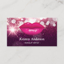 Hot Rose Lips Parties scintillant Beauté Salon Art