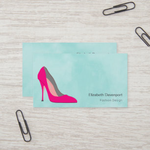 Carte De Visite Hot rose Stiletto High Heel Chaussure Chic
