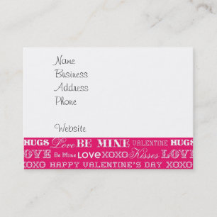 Carte De Visite Hot rose XOXO Aimer Soyez mon Heureuse Sainte-Vale