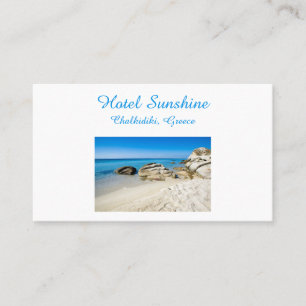 Carte De Visite Hotel Greece Belle photo de plage avec texte Busin
