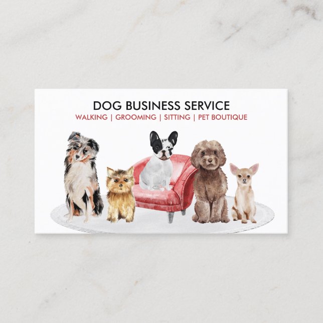 Carte De Visite Hôtel White Red Dog assis animal de compagnie (Devant)