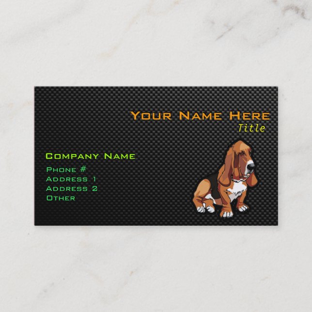 Carte De Visite Hound Basset élégant (Devant)