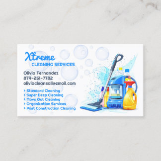 Carte De Visite House Cleaning Business Card Template