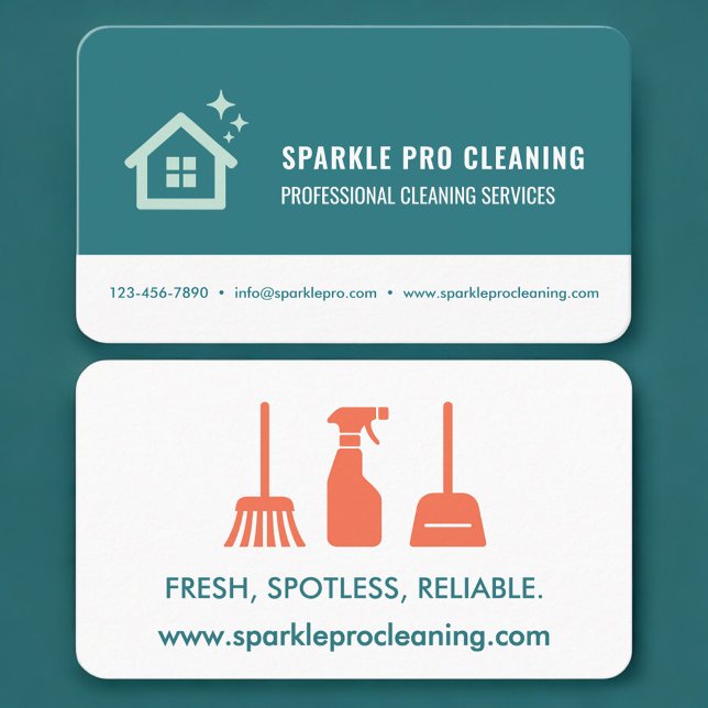 Carte De Visite House Cleaning Services Professional (Créateur téléchargé)