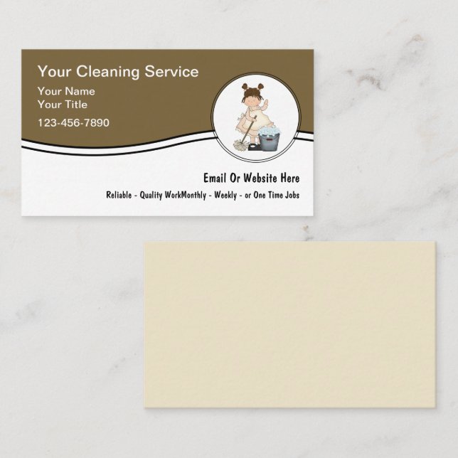 Carte De Visite House Cleaning Simple Business Cards (Devant / Derrière)